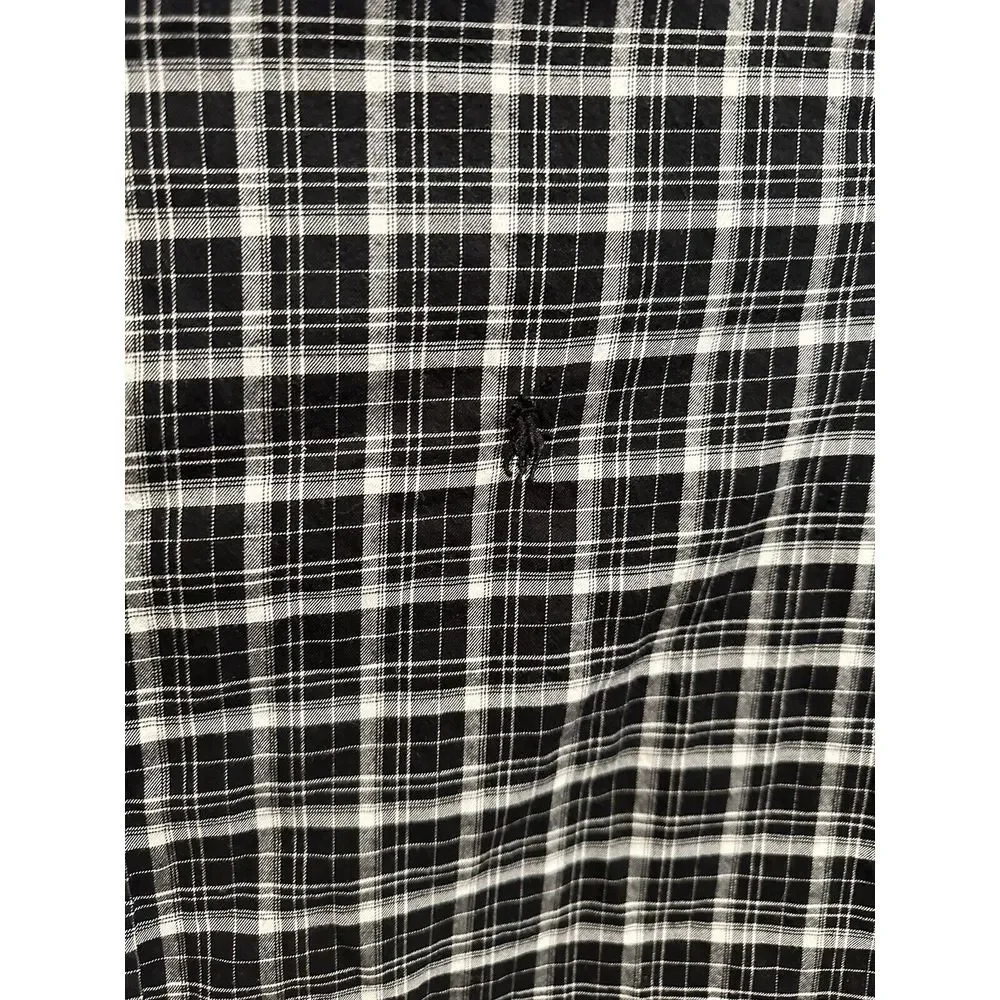 Mens Polo Ralph Lauren Long Sleeve Black/White Plaid‎ Button Up Shirt Large
